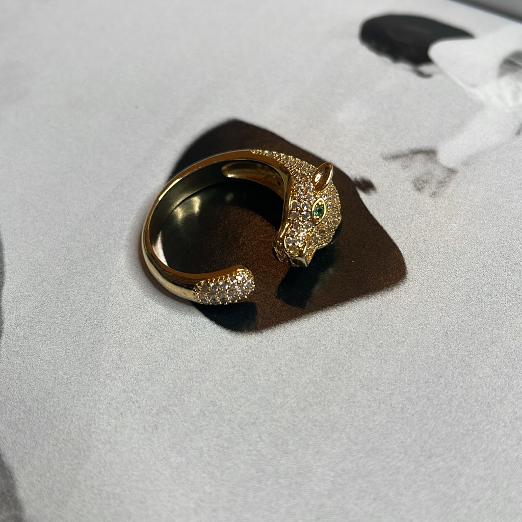 Unisex Gold Panther Ring